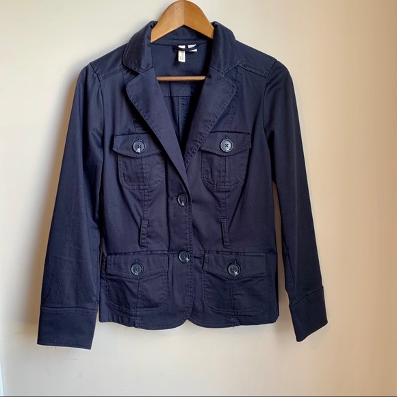 St. John’s Bay Navy Utility Cargo Jacket Blazer - Picture 5 of 15